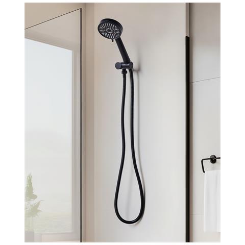 Kit Doccia Con Soffione E Flessibile Suripa 3 Funzioni Nero - Foto 1