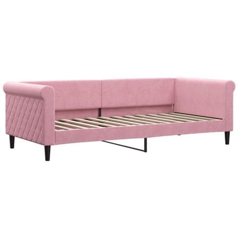 Letto da Giorno Rosa 90x200 cm in Velluto - Foto 1