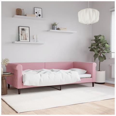 Letto da Giorno Rosa 90x200 cm in Velluto - Foto 2