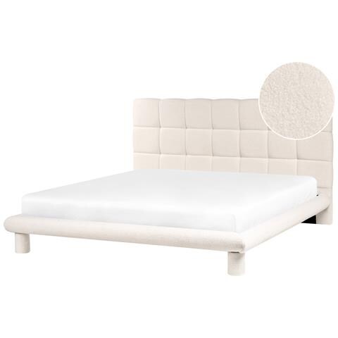 Letto Bouclé Cressat 180 X 200 Cm Bianco Sporco - Foto 2