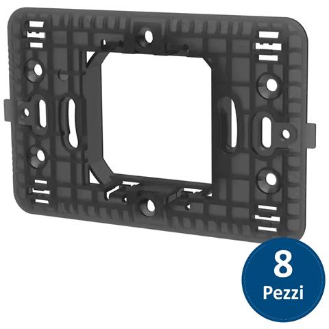 Supporto A 2 Moduli Portafrutto Compatibile Serie Biticino Matix 8 Pezzi - Foto 1
