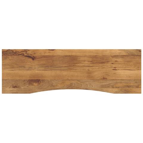 Piano Scrivania con Curva 160x50x2,5cm Massello Grezzo di Mango - Foto 1