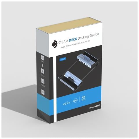 Docking Station Usb-c 5-in-1 Compatibile Con Steam Deck E Asus Handheld - Ricarica Pd, Usb 3.0, Hd 2.0 - Foto 2
