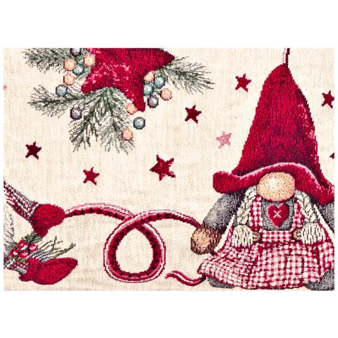 Federa Cuscino Arredo Casa Fodera Tessuto Cinigliato Fantasie Natalizie Made Italy 40x60 Elfo Stella - Foto 2