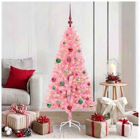 Albero di Natale con 150 LED con supporto Rosa 150 cm PVC - Foto 2