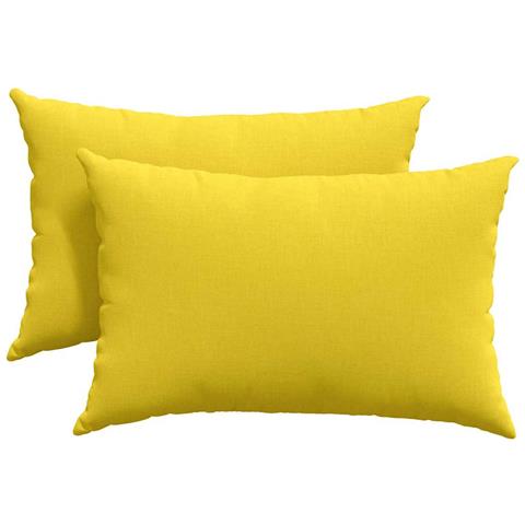 Cuscini da Divano 2 pcs Giallo Chiaro 60 x 40 cm Tessuto - Foto 1