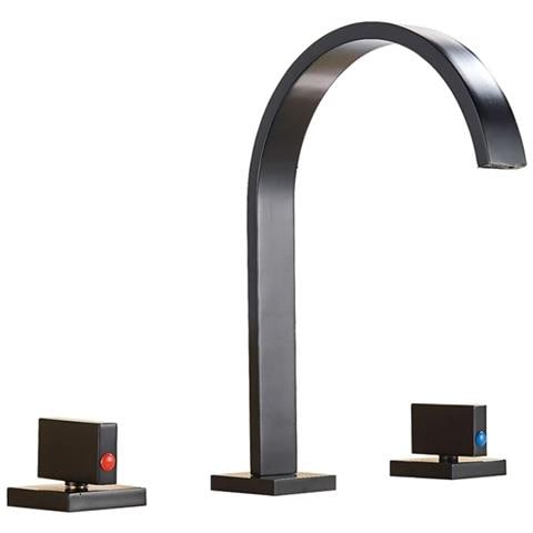Rubinetto per lavabo da bagno, Blackswan, tipo M58, modello nero opaco, misura 23,5 cm - Foto 1