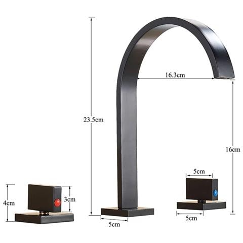 Rubinetto per lavabo da bagno, Blackswan, tipo M58, modello nero opaco, misura 23,5 cm - Foto 4