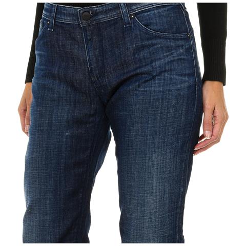 Pantaloni Lunghi In Denim Effetto Consumato 6y5j28-5d30z Donna - Foto 2