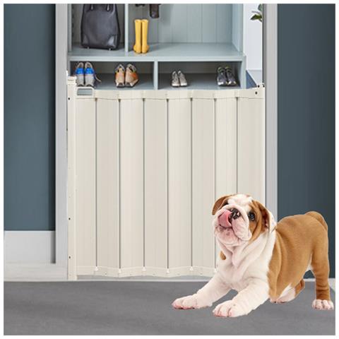 Bettacare Cancelletto Per Cani Automatico Pieghevole E Retrattile, 55cm - 89cm, Bianco - Foto 2
