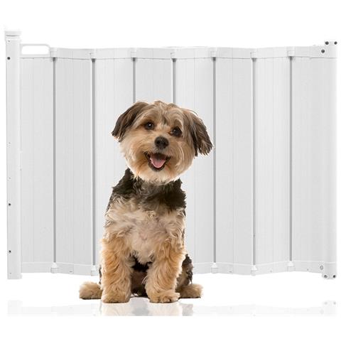 Bettacare Cancelletto Per Cani Automatico Pieghevole E Retrattile, 55cm - 89cm, Bianco - Foto 1
