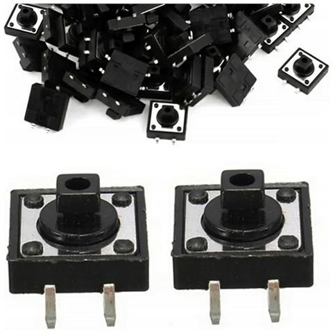 Interruttore Tattile 12x12 Mm H= 7 Mm - Alta Sensibilità E Precisione | Set Di 2 Pezzi | Per Dispositivi Elettronici - Foto 1