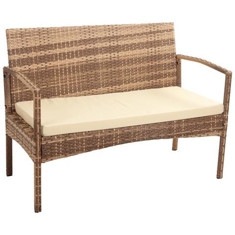Panchina In Rattan Grigio 110x55x85 - Foto 1