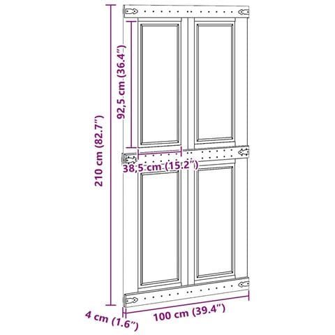 Porta Corona Bianco 100 x 210 cm Legno multistrato - Foto 9