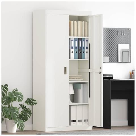 Armadio Bianco 80 x 40 x 180 cm Acciaio - Foto 2