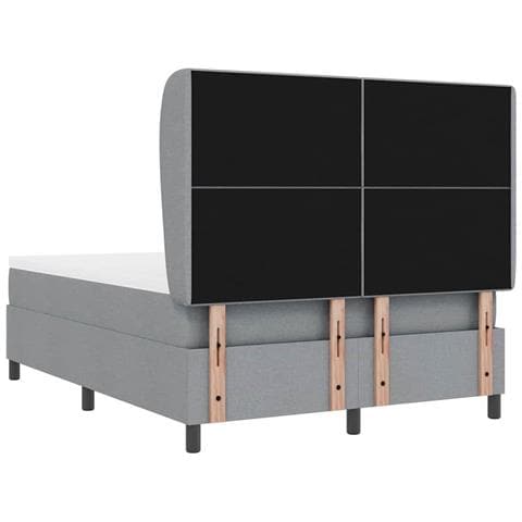 Letto a molle con materasso Grigio chiaro 160 x 200 cm Tessuto - Foto 9