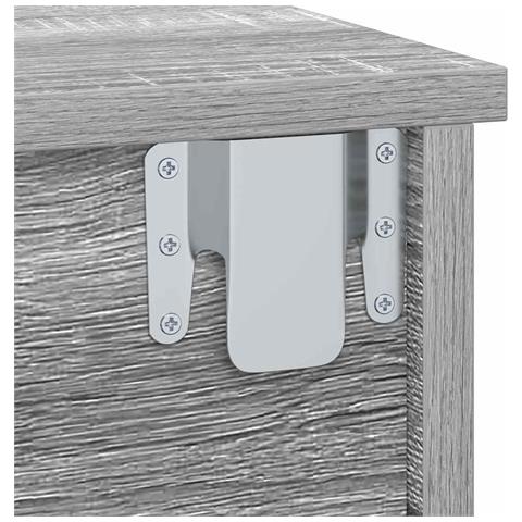 Comodino Grigio Sonoma 40 x 31 x 15 cm Legno multistrato - Foto 9