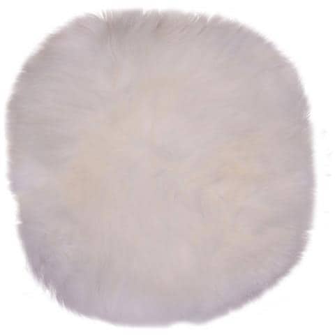 Cuscino Per Sedia In Pelle Di Agnello Avorio Ø35 Cm - Foto 1