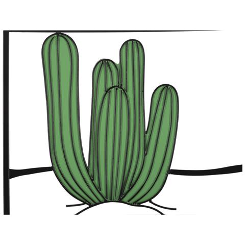 Pannello Da Muro Cactus In Ferro Multicolor, 60x33 Cm - Foto 2
