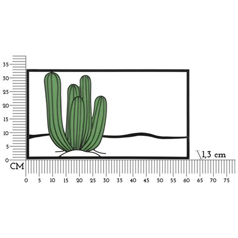 Pannello Da Muro Cactus In Ferro Multicolor, 60x33 Cm - Foto 6