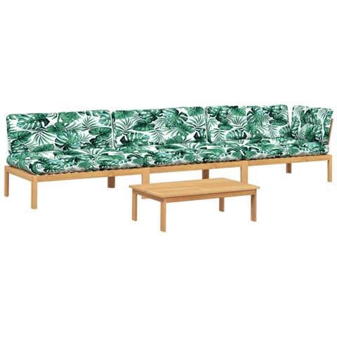 Set Divani Pallet Giardino 4pz Cuscini Legno Massello Acacia - Foto 1
