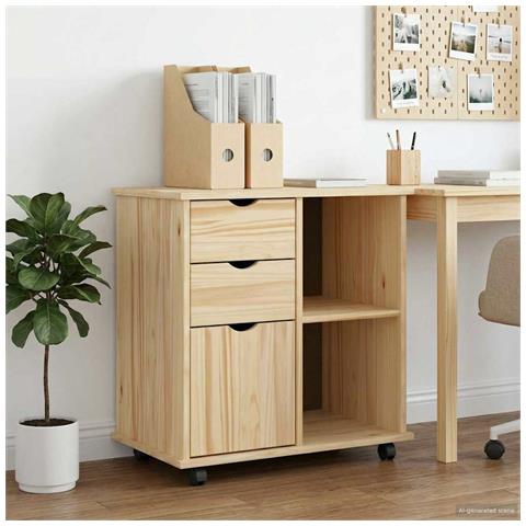 Mobile con Ruote con ruota Marrone 63,5 x 39 x 65,5 cm - Foto 2