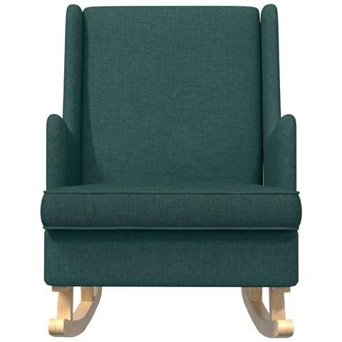 Sedia a dondolo Verde Scuro 62 x 80 x 85 cm Tessuto - Foto 2