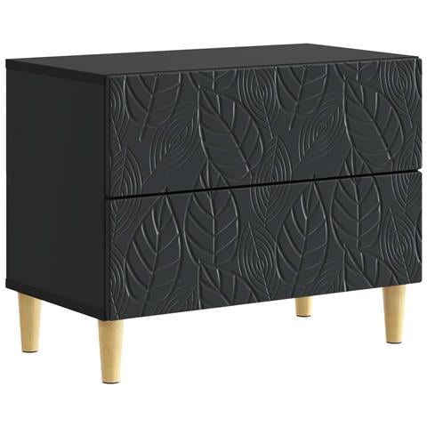 Comodino Nero 62 x 34,5 x 48 cm Legno ingegnerizzato - Foto 1