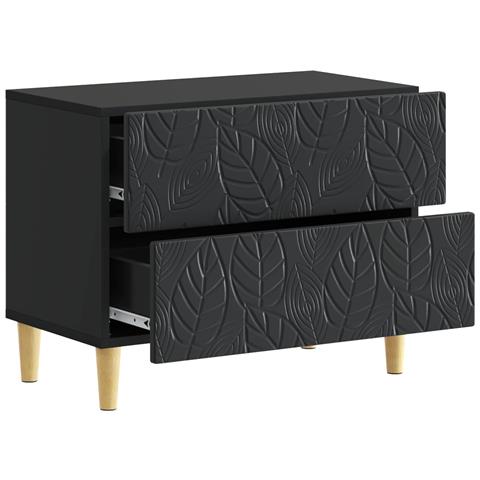 Comodino Nero 62 x 34,5 x 48 cm Legno ingegnerizzato - Foto 2