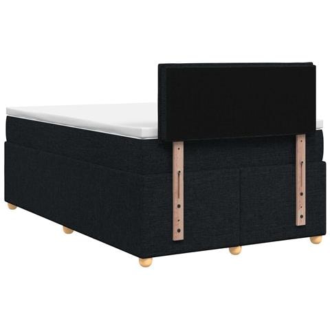 Letto box spring con materasso Nero 120 x 190 cm Tessuto - Foto 9