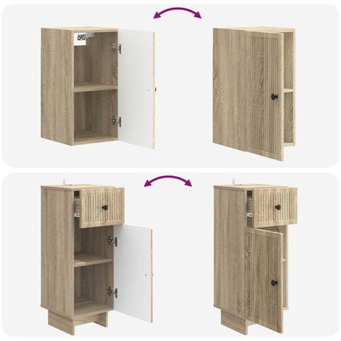Set di armadietti da bagno in 3 pezzi EDE Rovere Sonoma - Foto 10