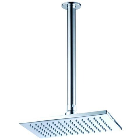 Soffione doccia in ottone cromato da soffitto quadrato - Foto 5