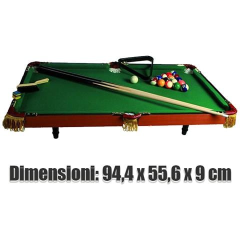 Biliardo da Tavolo in Legno 90 x 50cm con 2 Stecche 16 Palle Triangolo e Gesso - Foto 3