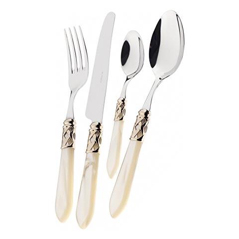 Posate Aladdin, Set 24 Pz. Scatola Compact - Avorio Golden - Foto 1