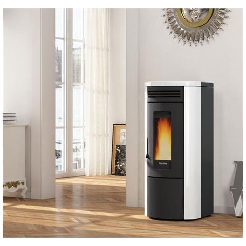 Stufa a Pellet Costanza Idro Potenza Termica 17 kW 487 m3 Riscaldabili Colore Bianco - Foto 3