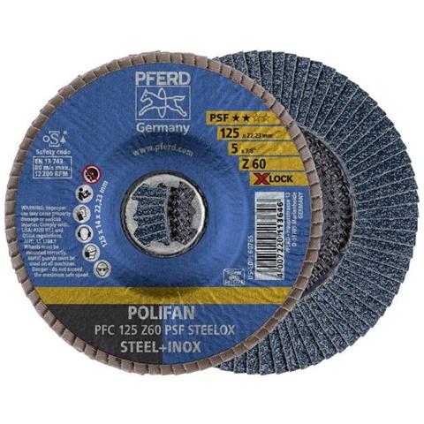 CAVALLO Disco mm a ventaglio Polifan, 125, ZIRCONIO, grana: 60, PSF STEELOX, attacco XLOCK (22,23 millimetri), 10 pezzi, per un buon rapporto qualità / prezzo - Foto 1