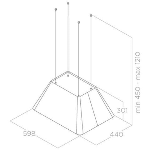 Cappa ad Isola PRF0165082 Aspirante Colore Nero - Foto 4