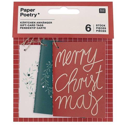 6 Cartoline Appese Merry Christmas - Foto 1
