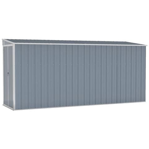 Capanno Giardino A Parete Grigio 118x382x178 Cm Acciaio Zincato - Foto 1
