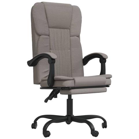 Poltrona da Ufficio Reclinabile Tortora in Tessuto - Foto 1