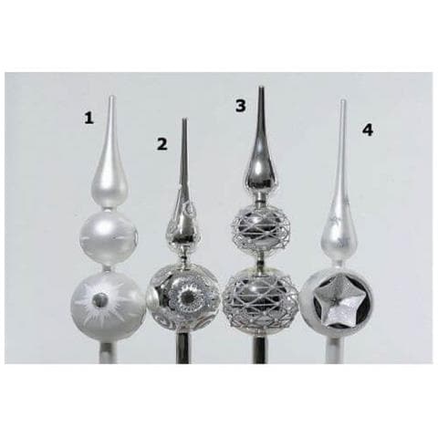 Puntale Argentato Da 31cm Con Decorazioni Glitterate - Foto 1