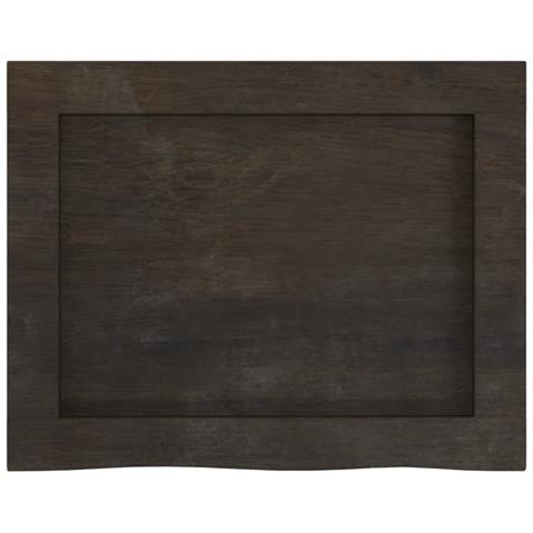 Piano Bagno Marrone Scuro 40x30x (2-4) cm Legno Massello Trattato - Foto 2