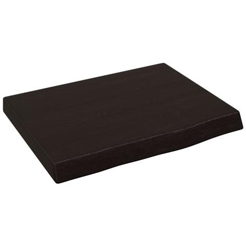 Piano Bagno Marrone Scuro 40x30x (2-4) cm Legno Massello Trattato - Foto 1