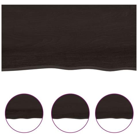 Piano Bagno Marrone Scuro 40x30x (2-4) cm Legno Massello Trattato - Foto 9