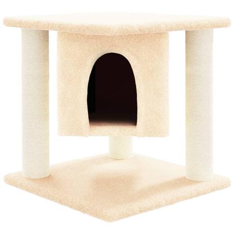 Albero Per Gatti Con Tiragraffi In Sisal Crema 37 Cm - Foto 2