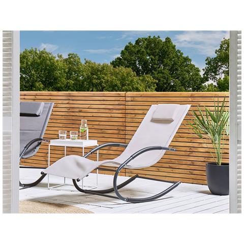 Lettino Da Giardino Beige Argento E Nero Carano Ii - Foto 1