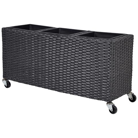Vaso Per Piante Bellis Rattan Sintetico 82 Cm Nero - Foto 2
