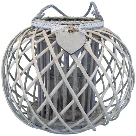 Lanterna In Vimini Con Portacandela In Vetro Vimini Selection - Foto 2