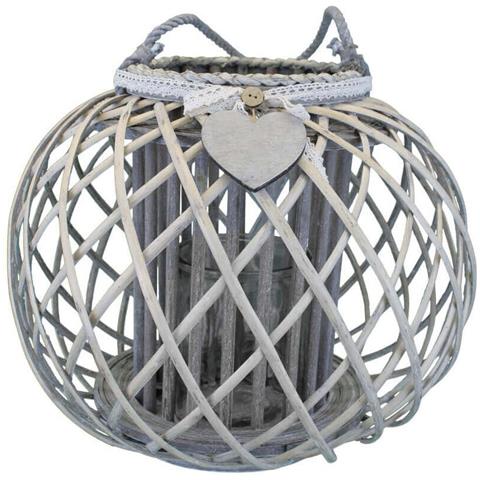 Lanterna In Vimini Con Portacandela In Vetro Vimini Selection - Foto 1