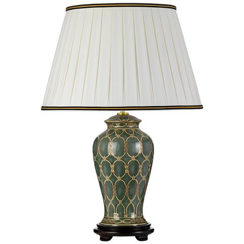 Lampada Da Scrivania Contemporanea Sashi Porcellana Verde Oro 1 Luce E27 - Foto 2